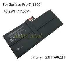 5702mAh New Tablet Battery G3HTA061H For Microsoft Surface Pro 7 1866 12.3" 2019