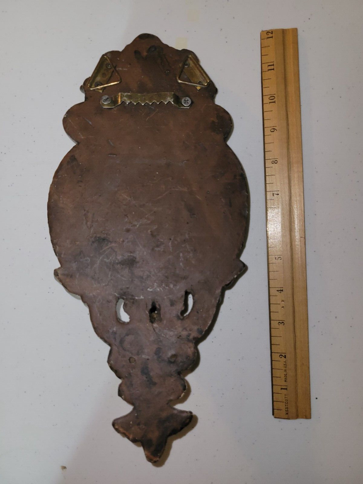 Vintage Heavy Resin and  Brass Wall Mounted Ring Holder Lions Head