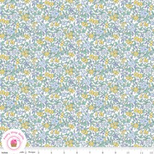 Riley Blake FLOWER SHOW SUNRISE 4775727G Blue Yellow Floral LIBERTY Quilt Fabric