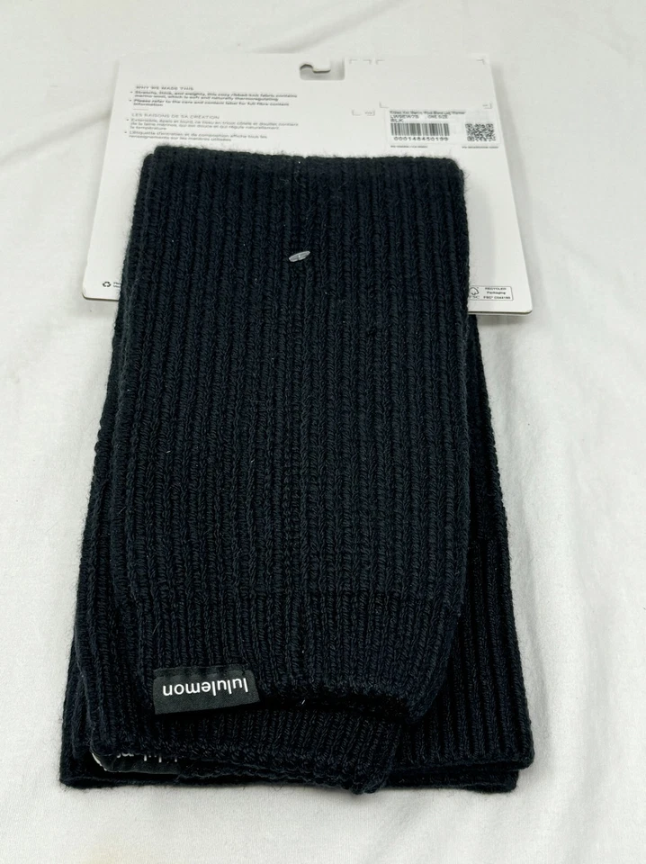 Nuevo con etiquetas Calentador de piernas Lululemon tejido acanalado mezcla lana merino - O/S negro Foto 2 de 3