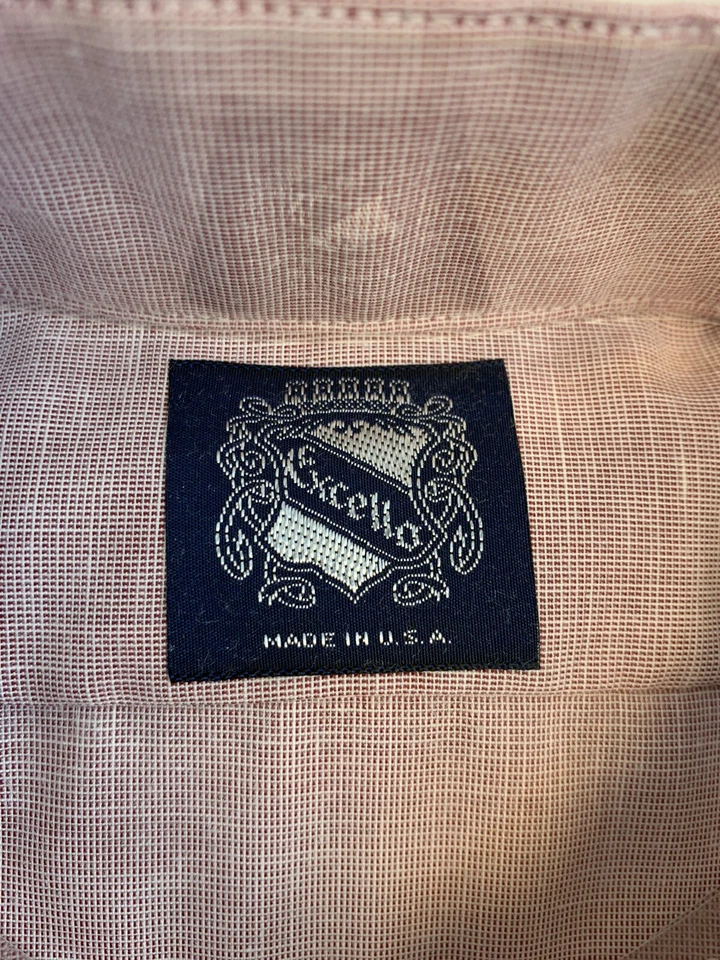 Camisa de vestir Excello vintage años 70 para hombre 15 manga corta cuello blanco nueva Foto 3 de 4