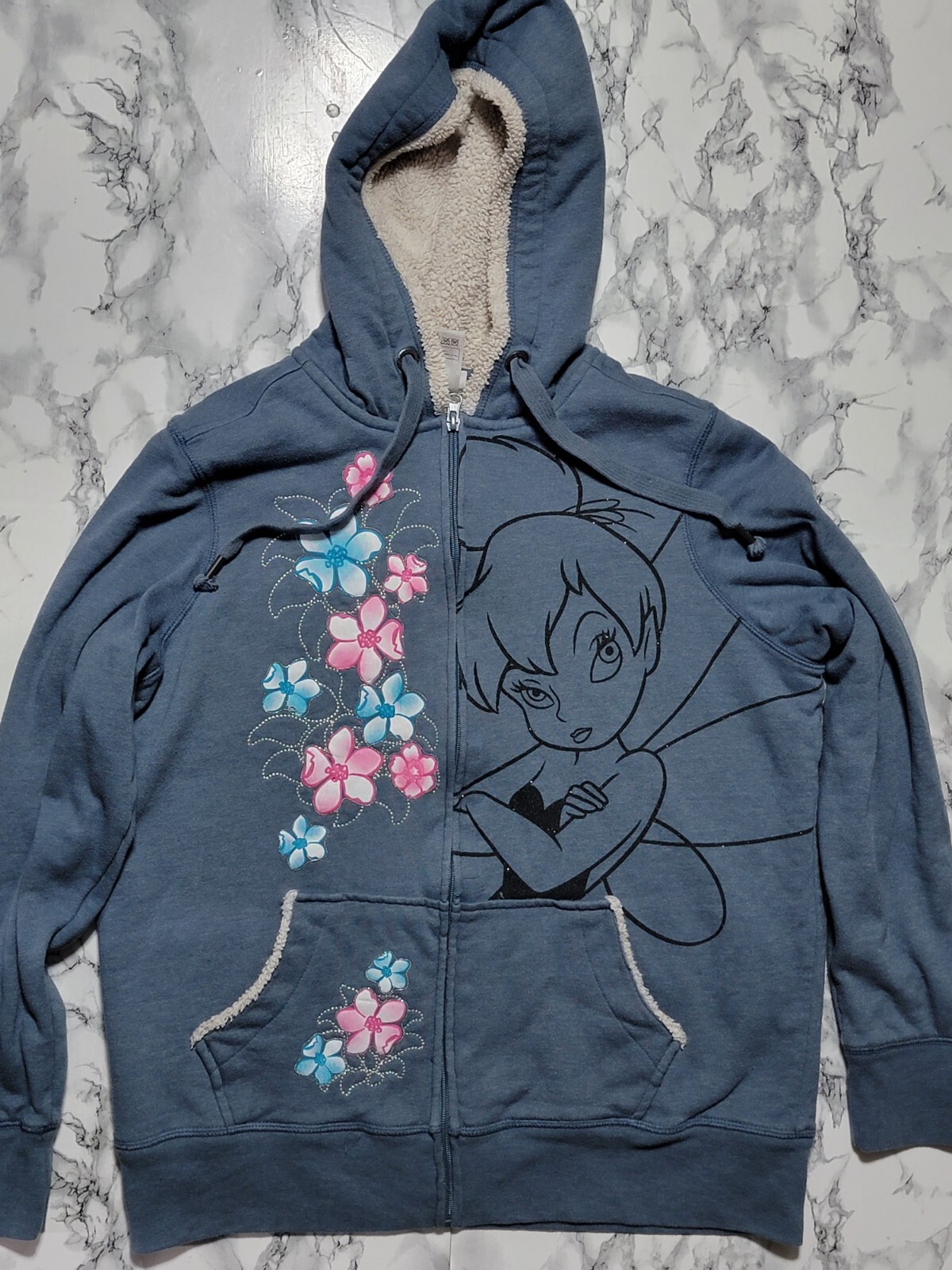 Authentic Disney Parks Tinkerbell Lined Full Zip Hood… Gem