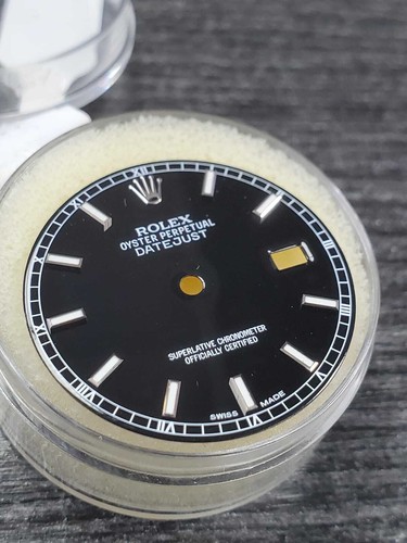 Authentic Original Uomo Rolex Datejust quadrante bastone nero 36mm | eBay