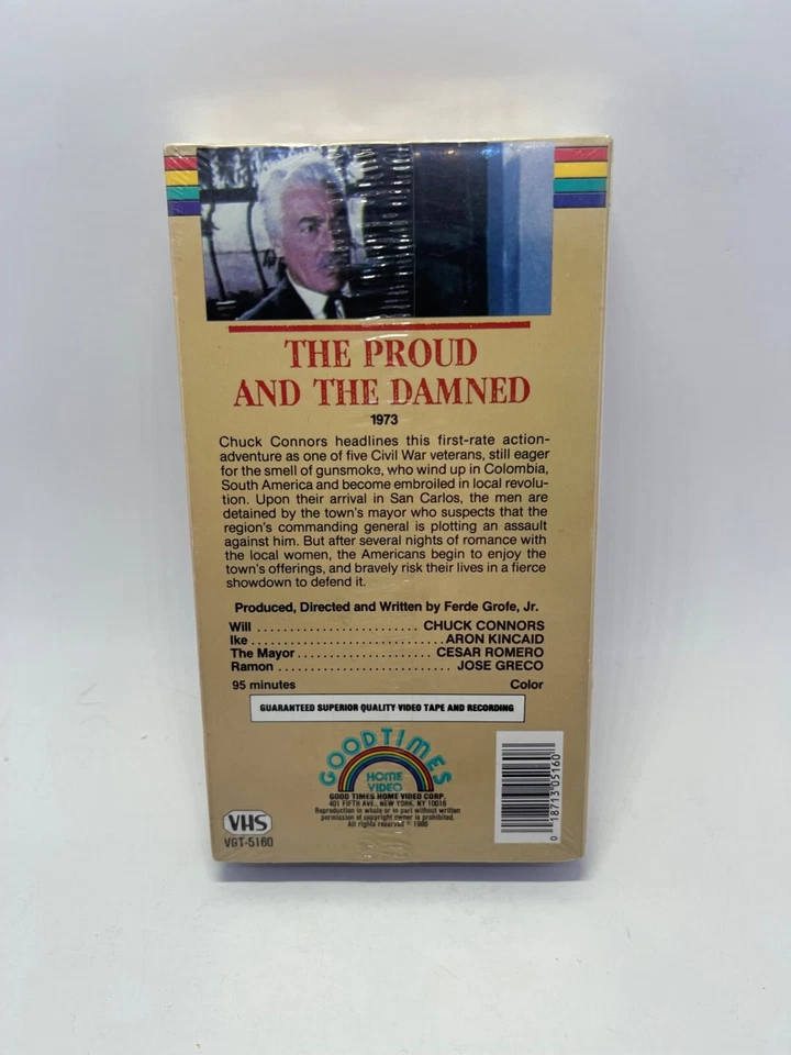 The Proud And The Damned (VHS, 1986) Chuck Connors - Western - New Sealed 🔟 - Image 2 of 4
