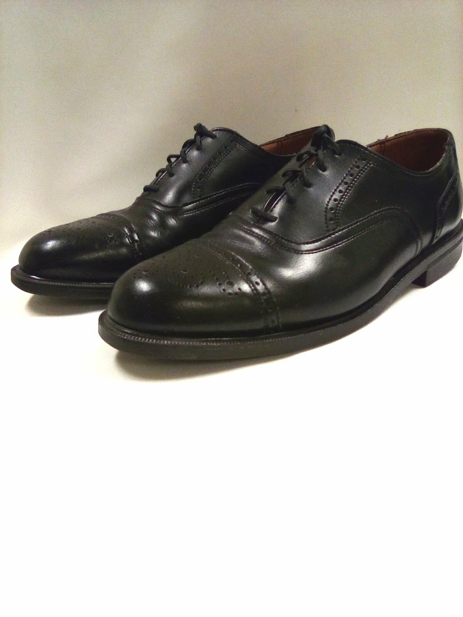 Nunn Bush Black Leather Brogue Cap Toe Derby Oxfords Dress  display picture 3