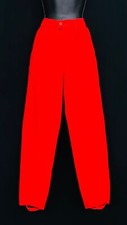 Vintage 1980s high waist red corduroy pants, stirrup jeans, tapered cotton 28 M