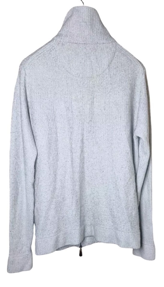 Mens Reiss Cardigan Full Zip Whitton Beige Lambswool Cashmere Blend 2XL