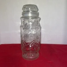 1980 Planters Mr. Peanut Glass Jar w/ Starburst Design Vintage- Estate Find