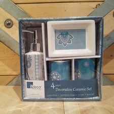 INdecor Home Design 4 Piece Decorative Ceramic Bathroom Set - Swanky Barn