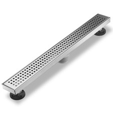 Sharp-Tec 36 Inch Linear Shower Drain Brushed Rectangular Floor Drain V-Shape