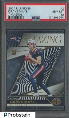 2024 Panini Illusions Amazing #2 Drake Maye Patriots RC Rookie PSA 10 GEM MINT