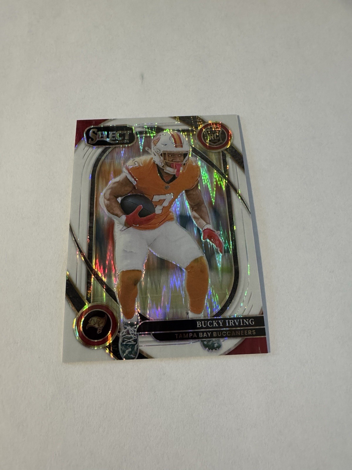 2024 Panini Select Bucky Irving Club Level Rookie Card White Shock Prizm SP /199