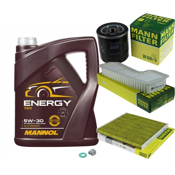 Mann Inspektionspaket Filterset 5L Mannol Energy 5W-30 FüR Toyota RAV 4 II 1.8-image