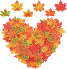 Artificial Fall Maple Leaves Bulk 300 Pcs Assorted Color Fake Autumn Leaves with