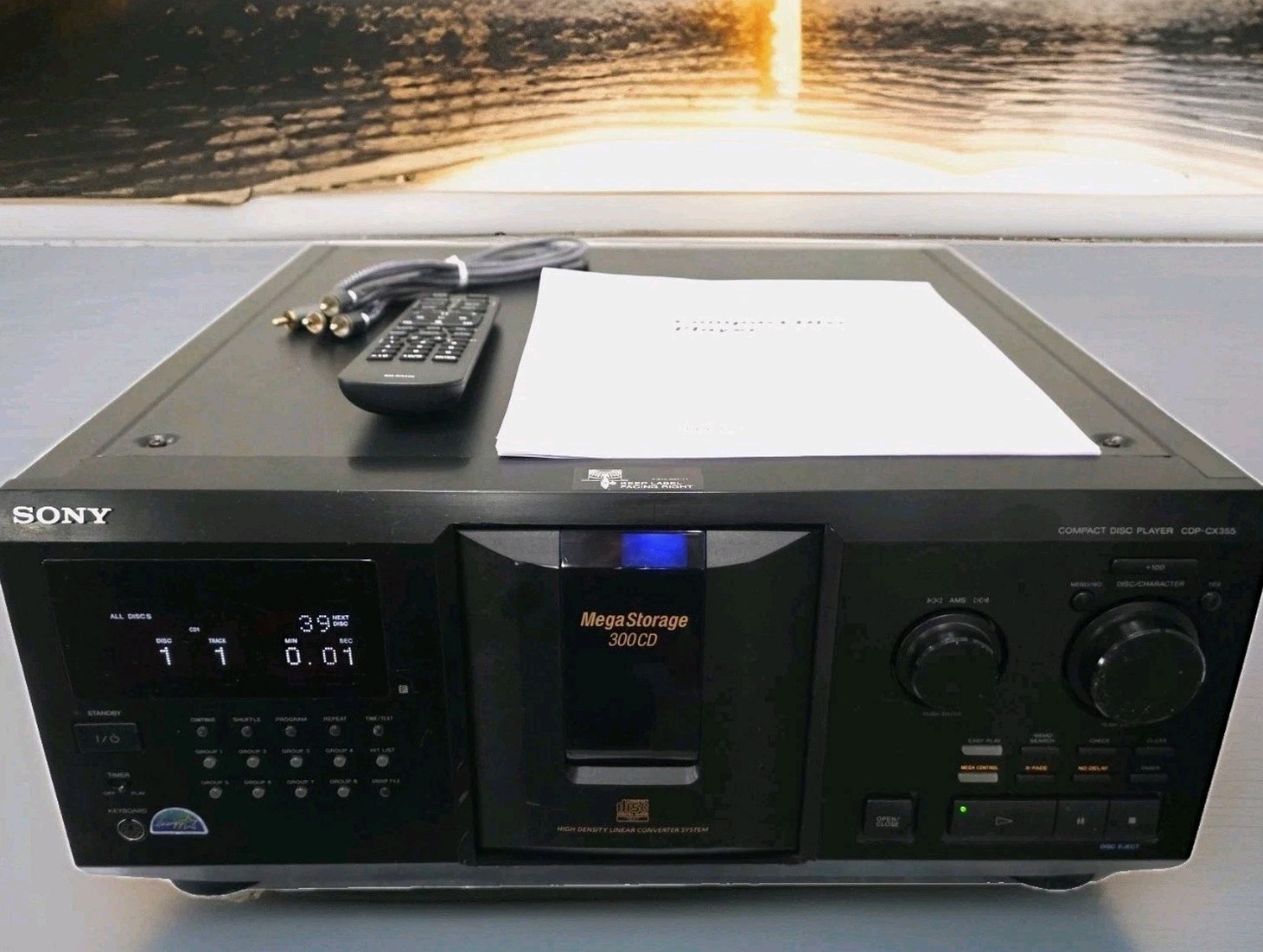 Sony CDP-CX355 CD Changer 300-Disc Black Refurbished w/Remote One Year Warranty