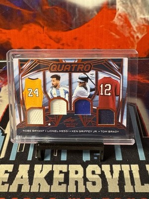 2025 Leaf Trinity Quatro Kobe Bryant Lionel Messi Ken Griffey Jr Tom Brady # 1/4