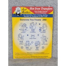 Aunt Martha's Hot Iron Transfers 3951 Snowmen Tea Towels Days of the Week Giant