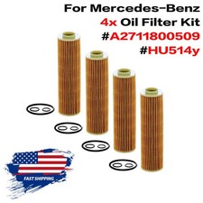 For Mercedes-benz Oil Filter Kit 4 Pack A2711800509 Hu514y 