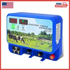 15.5J Electric Fence Charger Joules 600 Acres AC DC Input 12V Output 12KV NEW US