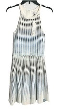 Parker Basket Weave Fit Flare Knit Dress Sz M Luxury Party Fun Flirty  NEW SALE!
