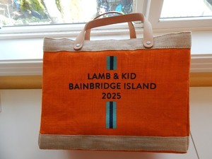 NWT LAMB & KID MARKET BAG 2025 Knitting Crochet Project bag JUTE LEATHER STRAPS 