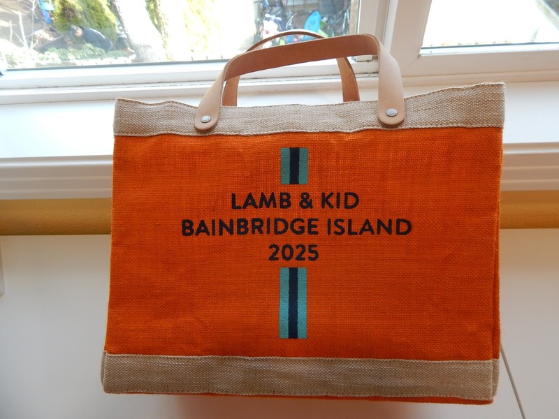 NWT LAMB & KID MARKET BAG 2025 Knitting Crochet Project bag JUTE LEATHER STRAPS 