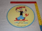 VINTAGE 1949 "DRINK POPEYE THE SAILOR MAN SODA" 11 3/4" PORCELAIN METAL GAS SIGN