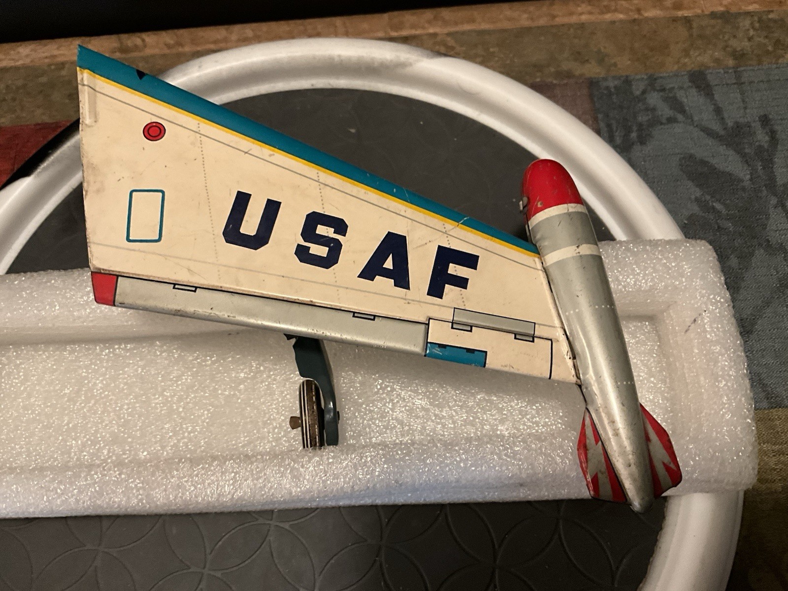 Vintage Tin Pair USAF Jet Plane Wings For Battery Operated Toy 1960s, Wings Only