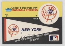 1986 Fleer New York Yankees Pennant Honus Wagner HOF 0b5