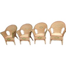 4 POLTRONE SEDIE IN VIMINI VINTAGE
