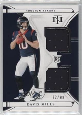 2021 Panini National Treasures Rookie Dual Materials /99 Davis Mills #RDM-22 RC