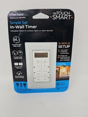 MyTouchSmart 24-Hour in-Wall Digital Timer, 4 Programmable Easy On/Off Buttons