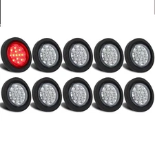 Jamarco 10Pcs 2.5 Inch Round Led Trailer Side Marker Clearance Lights Red Cle...