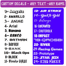 Custom Text Vinyl Lettering Sticker Decal Personalized - ANY TEXT - ANY NAME A2