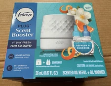 Febreze Plug Scent Booster Refresh & Energize Starter Kit - Oil Warmer & Refill
