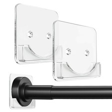 Clear Shower Curtain Rod Holder, Adhesive Holder X-Large,