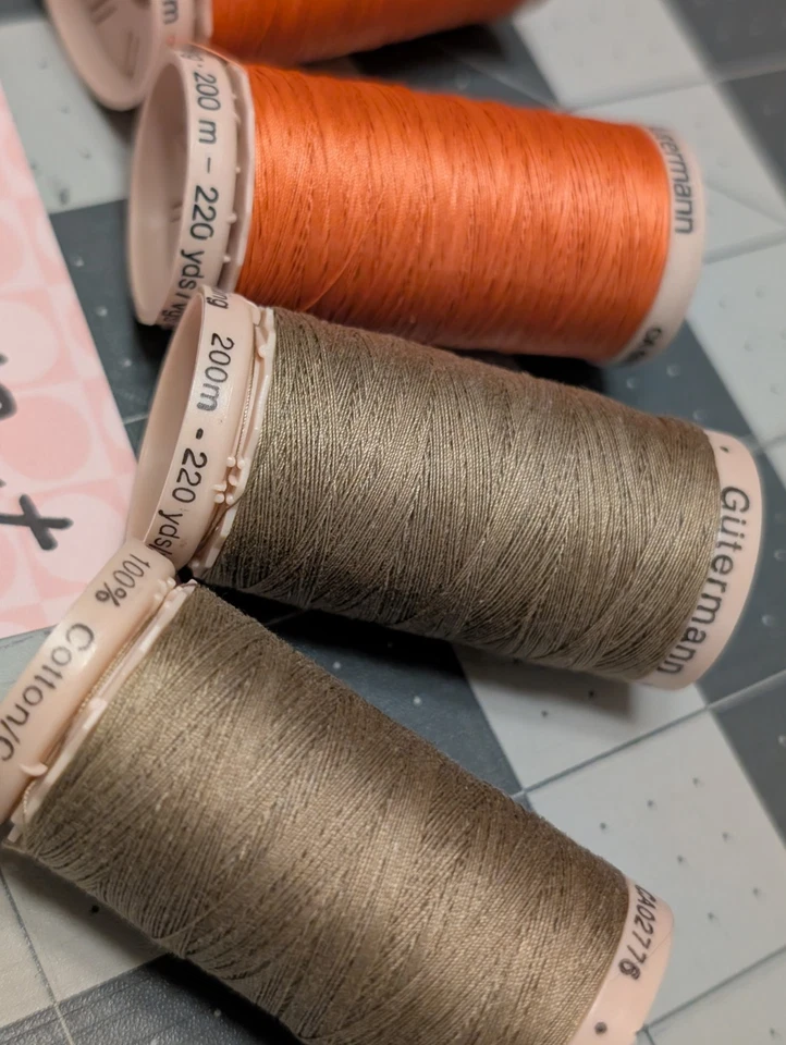 Lot of 6 - Gutermann Cotton Hand Quilting - 200m/219yd Spools "Autumnal Hues" - Image 2 of 4