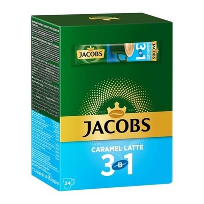 Jacobs Caramel Coffee Latte Drink 3 in 1 - Box of 24 *US Seller* FREE SHIPPING