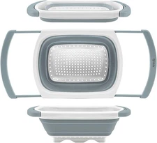 Qimh Collapsible Colander | Over The Sink Silicone Kitchen Strainers and Colande