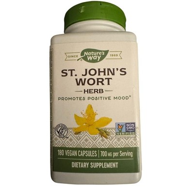 Natures Way St Johns Wort 700mg Dietary Supplement 180 Vegan Capsules Exp 01//27
