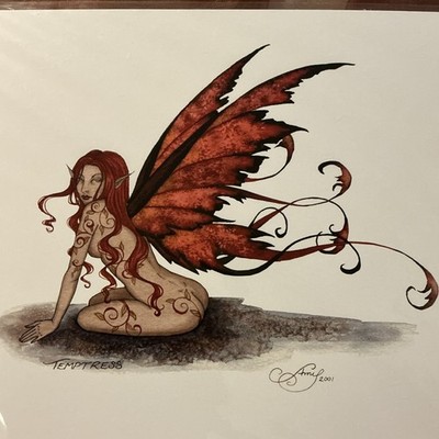 Amy Brown TEMPTRESS 2001 Faery Collection Retired Print * Rare * Fairy 8.5''x11 
