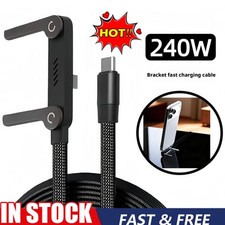 2in1 Invisible Holder Charger Cable, 240W FastCharging Cord with PhoneStand HOT