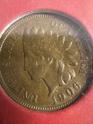 1906 Indian Head Cent AU About Uncirculated Bronze Penny 1c Coin Collectible