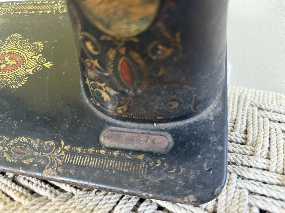 🍊Máquina de coser vintage 1910 Singer Treadle modelo G SOLO CABEZA G204870? Foto 4 de 4