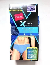 Men’s Hanes 8 Pack X-Temp Comfort Cool Tagless Low Rise Sport Brief  2XL 44-46