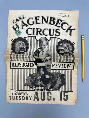 Rare 1911 Carl Hagenbeck CIRCUS Illustrated Review Courier Litchfield IL Trapeze