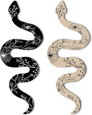 Gerrii Set of 2 Earthy Room Decor Wall Art Boho Witchy Wooden Snake Decor Natura