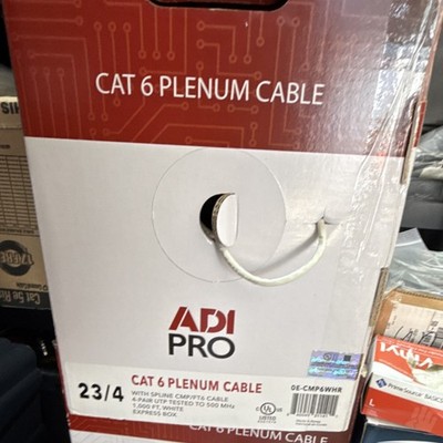 ADI PRO Cat 6 Plenum UTP Cable With Spline 1000 ft White 0E-CMP6WHR
