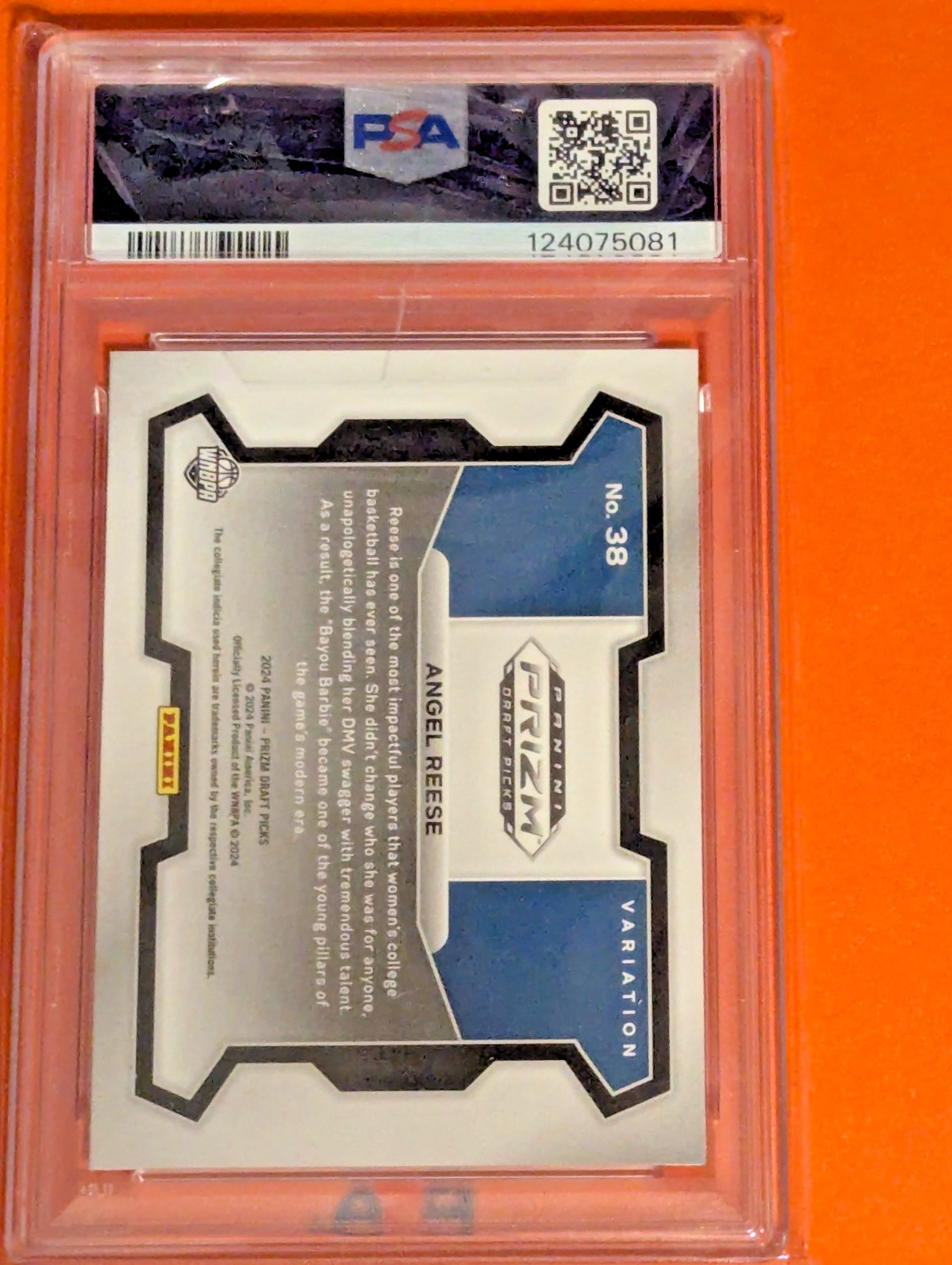 2024 Panini - Prizm Draft Picks #38 Angel Reese Variation Rookie Card - PSA 9 view 2
