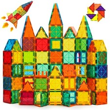 CuteTiger Magnetic Tiles, Magnet Tiles, 100 Pcs Magnetic Building Blocks No C...